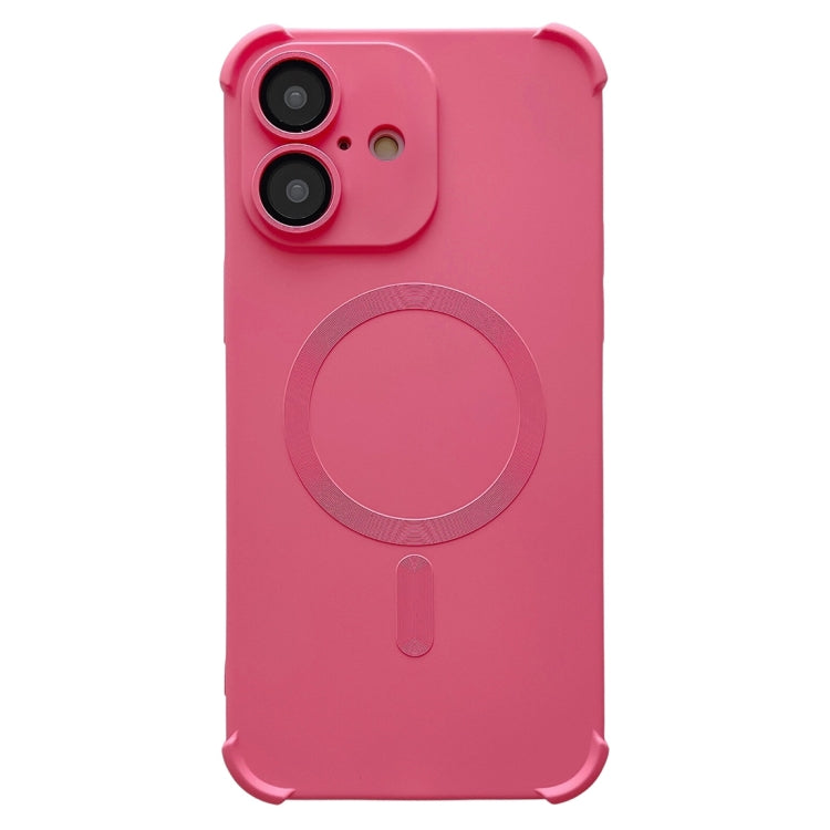 For iPhone 16 Plus Four Corner Shockproof Skin Feel MagSafe Magnetic Phone Case(Pink) - iPhone 16 Plus Cases by buy2fix | Online Shopping UK | buy2fix