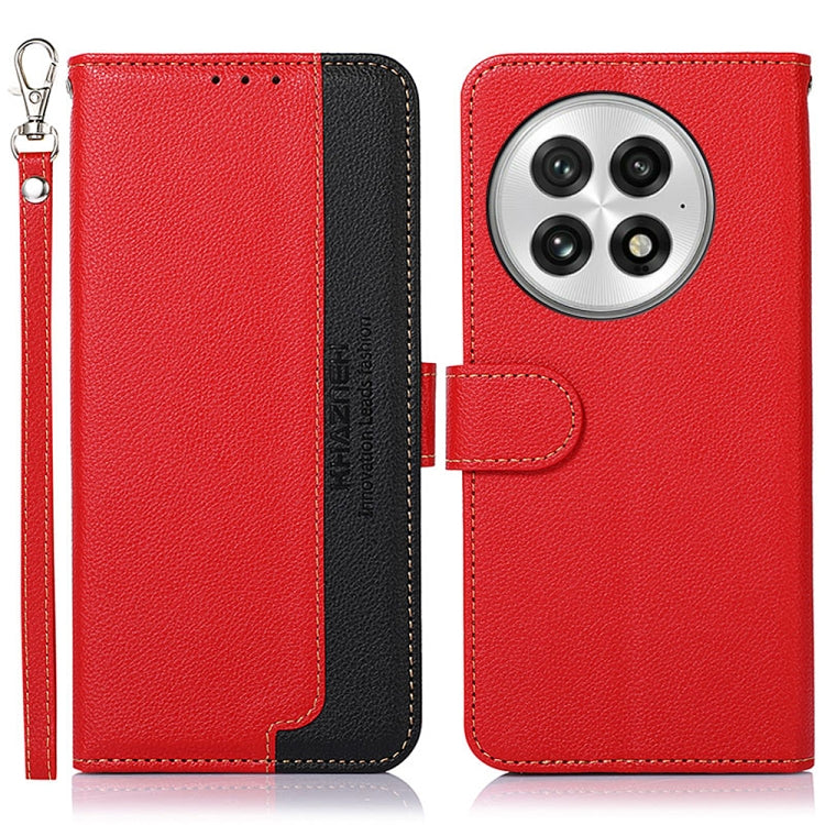 For OnePlus Nord 13 KHAZNEH Litchi Texture Leather RFID Phone Case(Red) - OnePlus Cases by buy2fix | Online Shopping UK | buy2fix