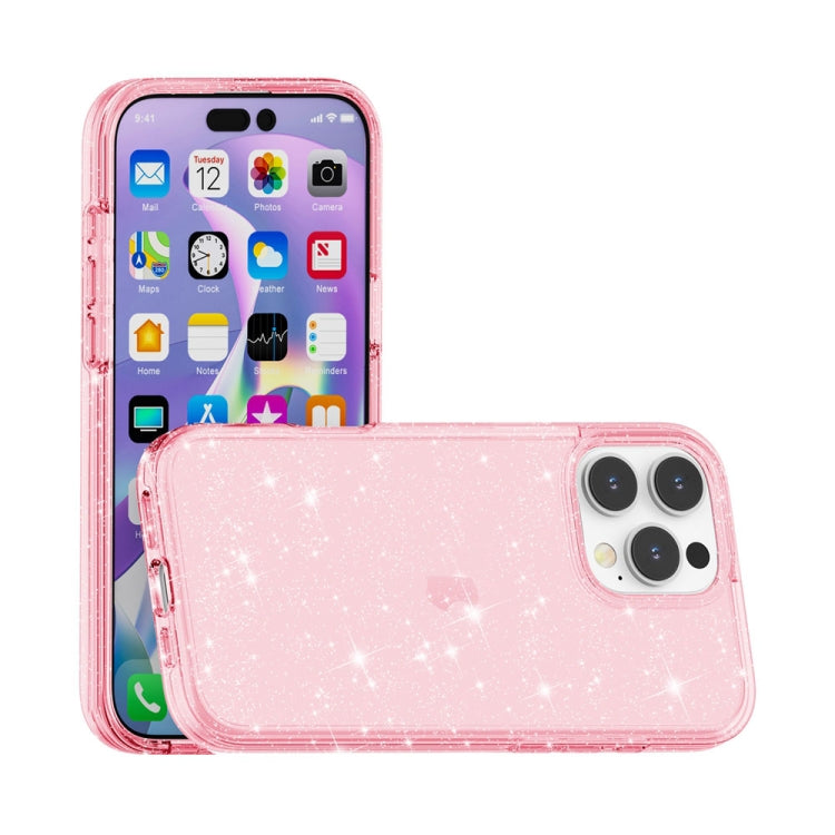 For iPhone 16 Pro Shockproof Terminator Glitter Powder Phone Case(Pink) - iPhone 16 Pro Cases by buy2fix | Online Shopping UK | buy2fix