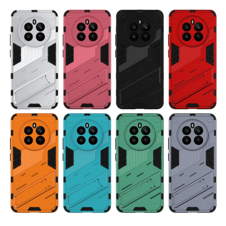 For Realme 12+ 5G Global Punk Armor 2 in 1 PC + TPU Phone Case with Holder(Orange) - Realme Cases by buy2fix | Online Shopping UK | buy2fix