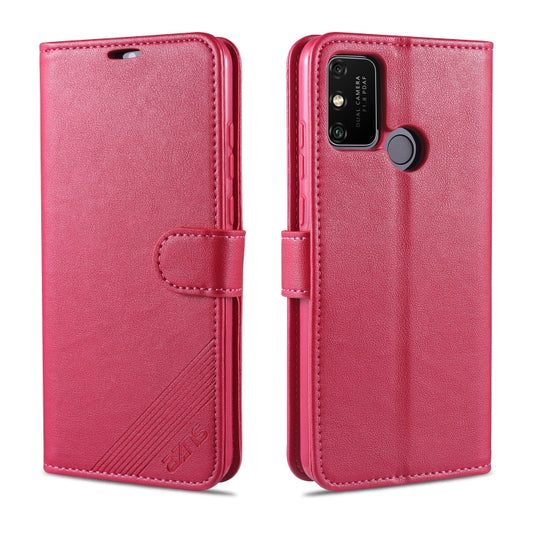 For Huawei Honor 9A AZNS Sheepskin Texture Horizontal Flip Leather Case with Holder & Card Slots & Wallet(Red) - Honor Cases by AZNS | Online Shopping UK | buy2fix