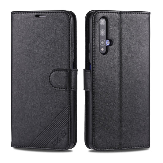 For Huawei Honor 20 AZNS Sheepskin Texture Horizontal Flip Leather Case with Holder & Card Slots & Wallet(Black) - Honor Cases by AZNS | Online Shopping UK | buy2fix