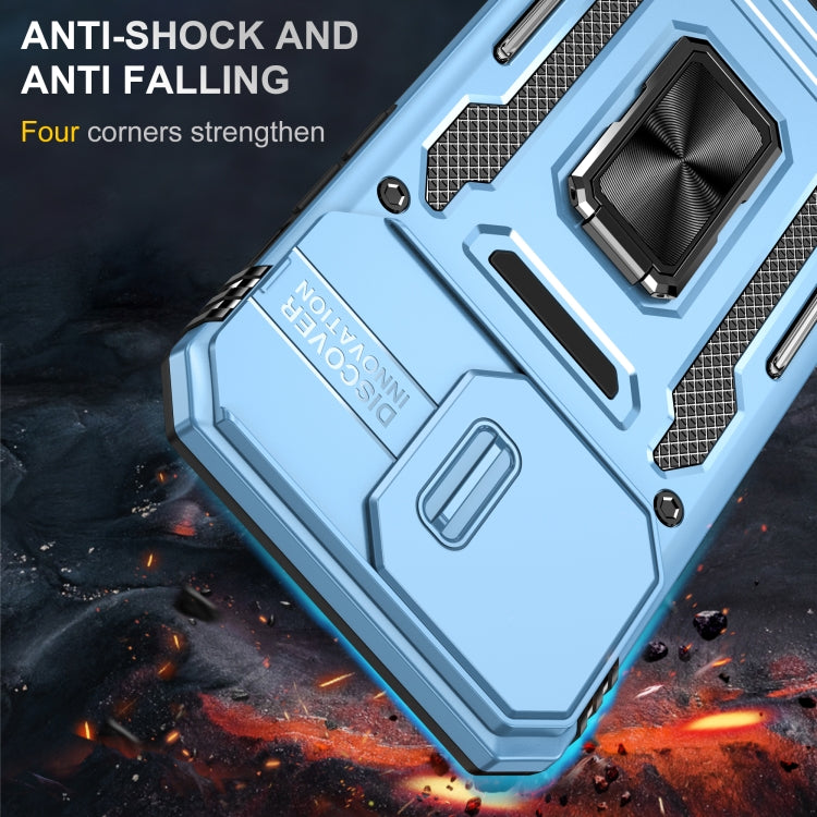 For iPhone 16 Pro Max Armor PC + TPU Camera Shield Phone Case(Light Blue) - iPhone 16 Pro Max Cases by buy2fix | Online Shopping UK | buy2fix