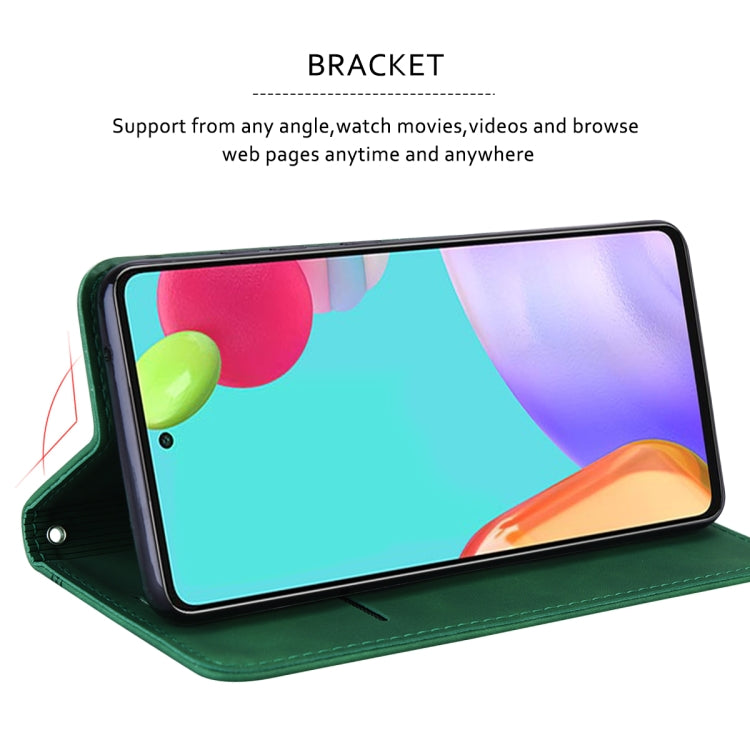 For Xiaomi Redmi Note 13 4G Frosted Business Magnetic Horizontal Flip PU Phone Case(Green) - Note 13 Cases by buy2fix | Online Shopping UK | buy2fix