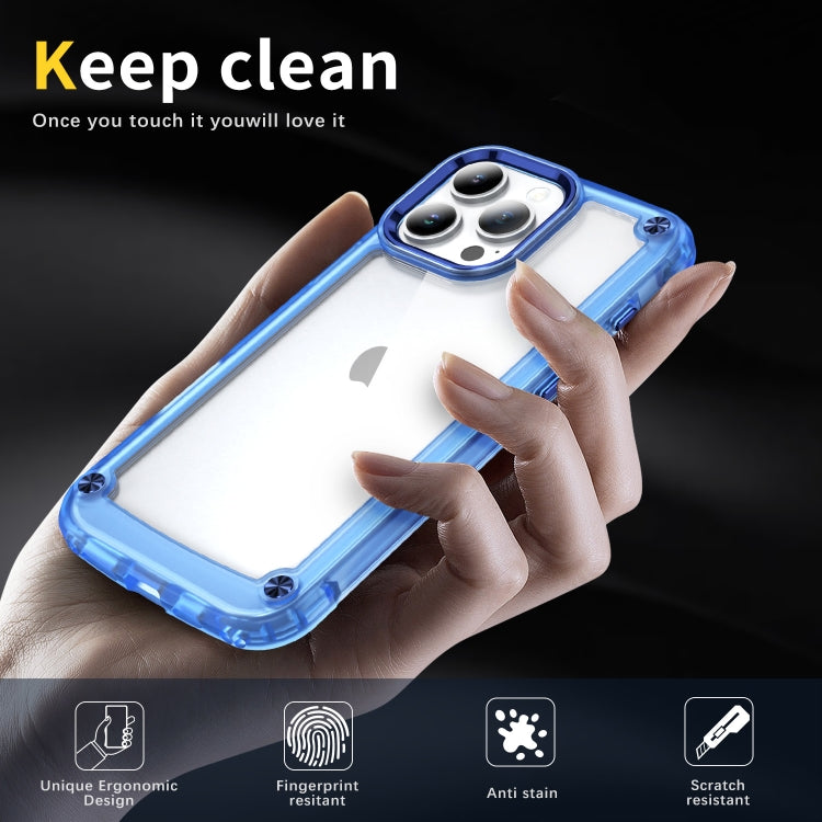 For iPhone 16 Pro Max Skin Feel TPU + PC Phone Case(Transparent Blue) - iPhone 16 Pro Max Cases by buy2fix | Online Shopping UK | buy2fix