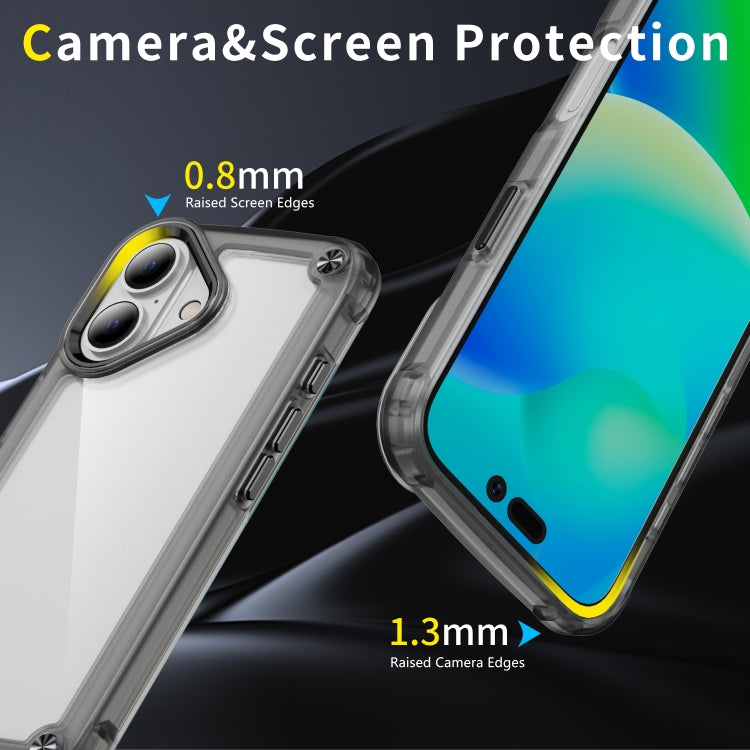 For iPhone 16 Skin Feel TPU + PC Phone Case(Transparent Black) - iPhone 16 Cases by buy2fix | Online Shopping UK | buy2fix