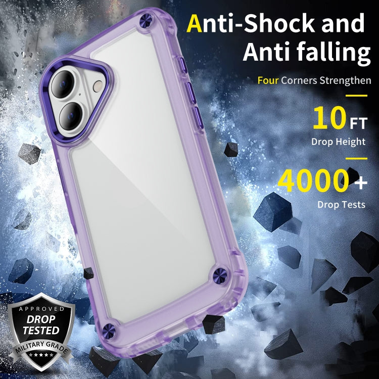 For iPhone 16 Skin Feel TPU + PC Phone Case(Transparent Purple) - iPhone 16 Cases by buy2fix | Online Shopping UK | buy2fix