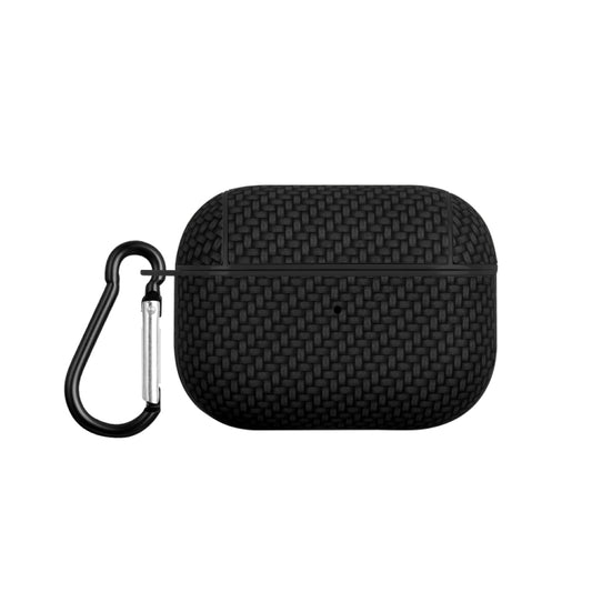 For AirPods Pro Woven Skin Texture PC TWS Earphone Protective Case(Black) - For AirPods Pro by buy2fix | Online Shopping UK | buy2fix