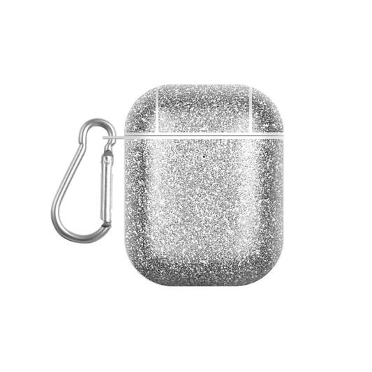 For AirPods 1 / 2 Glitter Powder Skin Texture PC TWS Earphone Case(Silver) - For AirPods 1/2 by buy2fix | Online Shopping UK | buy2fix