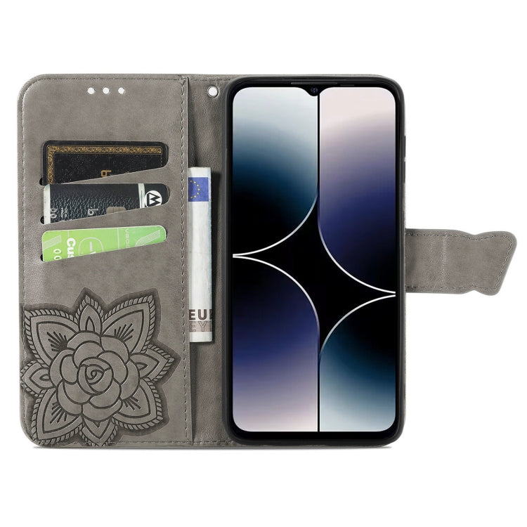 For Ulefone Note 16 Pro Butterfly Love Flower Embossed Leather Phone Case(Grey) - Ulefone Cases by buy2fix | Online Shopping UK | buy2fix