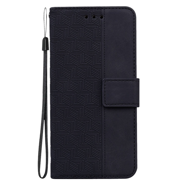 For iPhone 16 Pro Geometric Embossed Leather Phone Case(Black) - iPhone 16 Pro Cases by buy2fix | Online Shopping UK | buy2fix