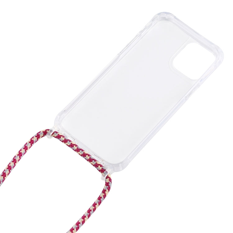 For iPhone 16 Pro Transparent Acrylic Airbag Shockproof Phone Protective Case with Lanyard(Rose Purple) - iPhone 16 Pro Cases by buy2fix | Online Shopping UK | buy2fix