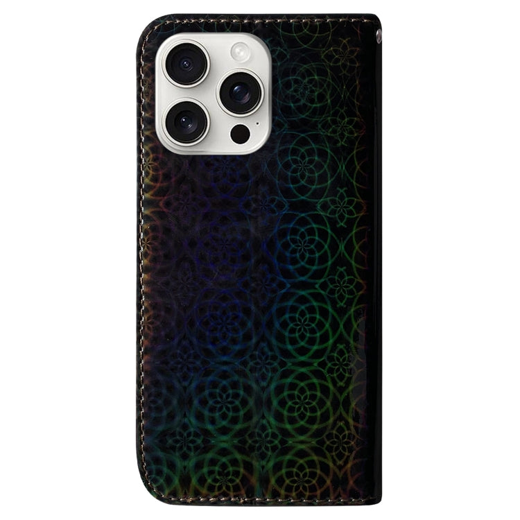 For iPhone 16 Pro Max Colorful Magnetic Buckle Leather Phone Case(Black) - iPhone 16 Pro Max Cases by buy2fix | Online Shopping UK | buy2fix