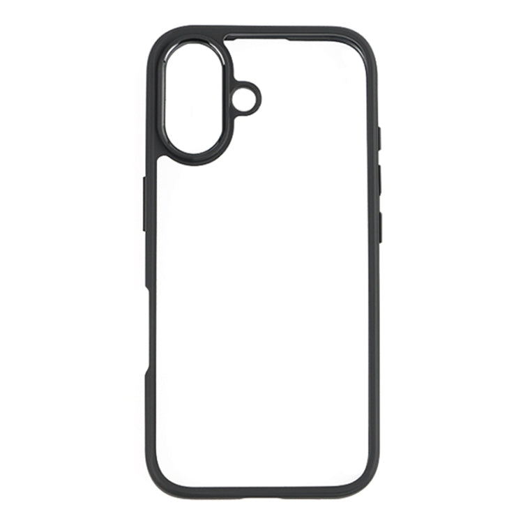 For iPhone 16 Frosted TPU + Transparent PC Phone Case(Black) - iPhone 16 Cases by buy2fix | Online Shopping UK | buy2fix