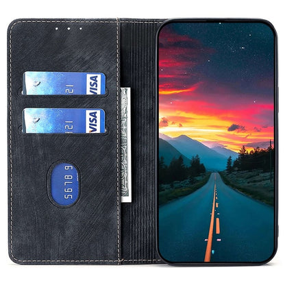 For vivo Y03 4G RFID Anti-theft Brush Magnetic Leather Phone Case(Black) - vivo Cases by buy2fix | Online Shopping UK | buy2fix