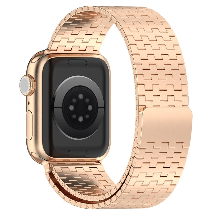 For Apple Watch Ultra 2 49mm Magnetic Buckle Stainless Steel Metal Watch Band(Rose Gold) - Watch Bands by buy2fix | Online Shopping UK | buy2fix