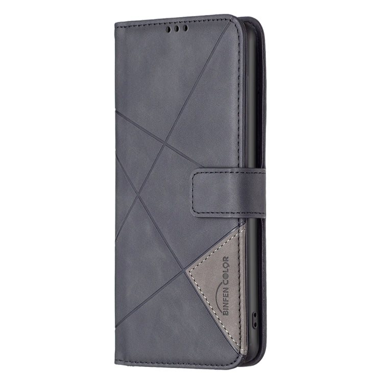 For Samsung Galaxy S23 FE 5G Magnetic Buckle Rhombus Texture Leather Phone Case(Black) - Galaxy S23 FE 5G Cases by buy2fix | Online Shopping UK | buy2fix