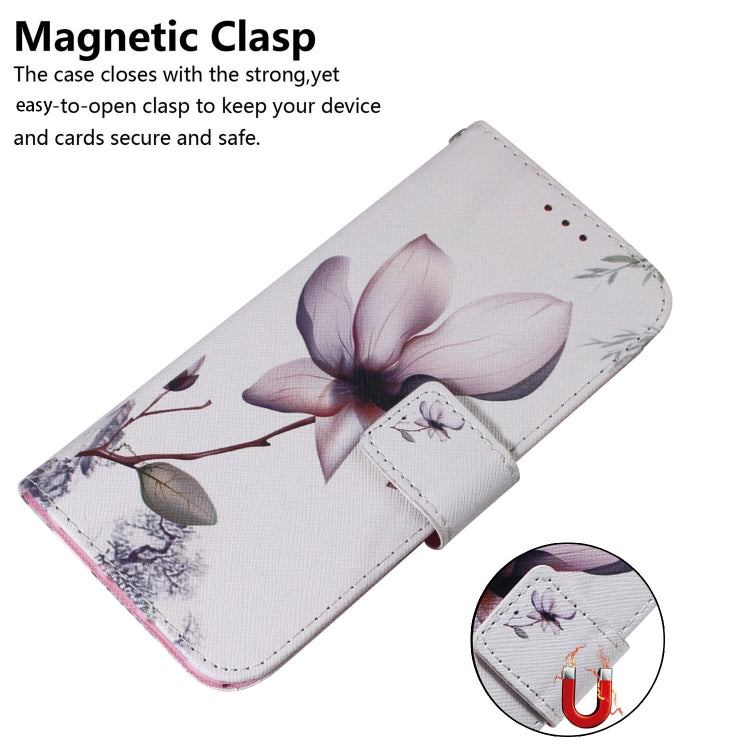 For iPhone SE 2024 Coloured Drawing Flip Leather Phone Case(Magnolia) - More iPhone Cases by buy2fix | Online Shopping UK | buy2fix