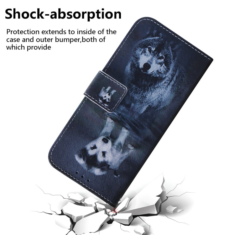 For Xiaomi Redmi Note 13 Pro 4G Coloured Drawing Flip Leather Phone Case(Wolf and Dog) - Note 13 Pro Cases by buy2fix | Online Shopping UK | buy2fix