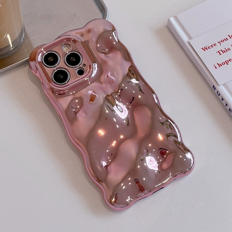 For iPhone 16 Plus Wave Bubbles TPU Phone Case(Painted Pink) - iPhone 16 Plus Cases by buy2fix | Online Shopping UK | buy2fix