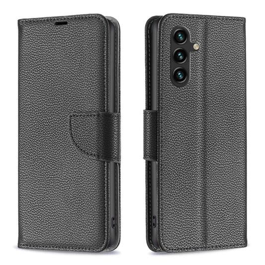 For Samsung Galaxy A15 Litchi Texture Pure Color Flip Leather Phone Case(Black) - Galaxy Phone Cases by buy2fix | Online Shopping UK | buy2fix