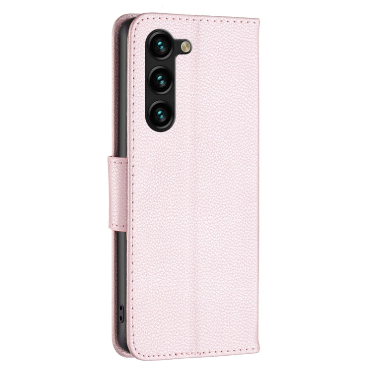 For Samsung Galaxy S24+ 5G Litchi Texture Pure Color Flip Leather Phone Case(Rose Gold) - Galaxy S24+ 5G Cases by buy2fix | Online Shopping UK | buy2fix