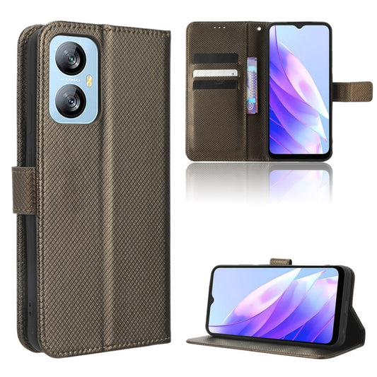 For Blackview A52 / A52 Pro Diamond Texture Leather Phone Case(Brown) - More Brand by buy2fix | Online Shopping UK | buy2fix