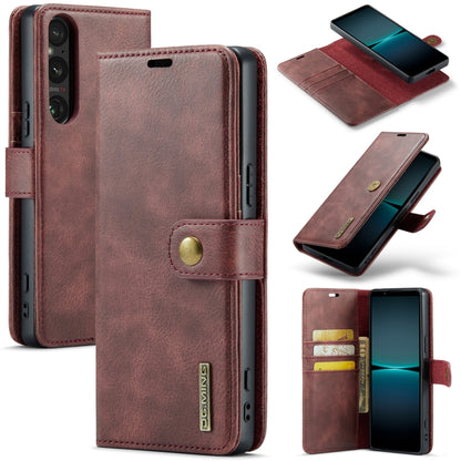 For Sony Xperia 1 VI DG.MING Crazy Horse Texture Detachable Magnetic Leather Phone Case(Red) - Sony Cases by DG.MING | Online Shopping UK | buy2fix