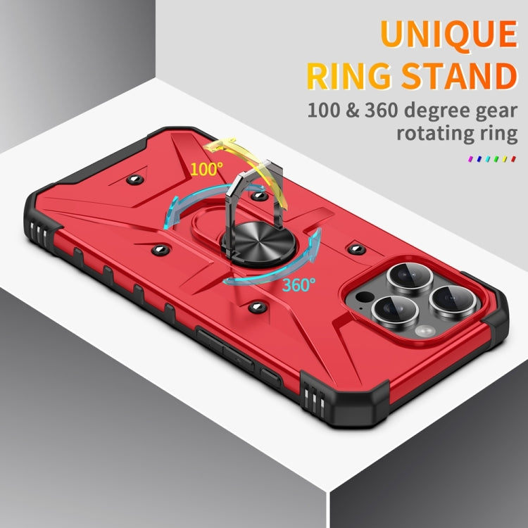 For iPhone 16 Pro Ring Holder Phone Case(Red) - iPhone 16 Pro Cases by buy2fix | Online Shopping UK | buy2fix