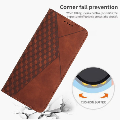 For Samsung Galaxy M55 / C55 Diamond Splicing Skin Feel Magnetic Leather Phone Case(Brown) - Galaxy Phone Cases by buy2fix | Online Shopping UK | buy2fix