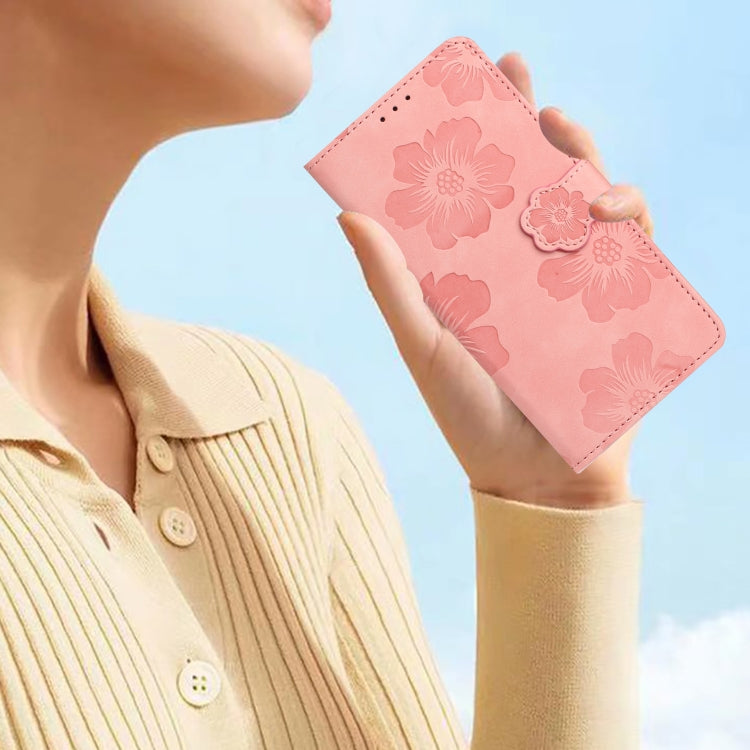 For iPhone 16 Flower Embossing Pattern Leather Phone Case(Pink) - iPhone 16 Cases by buy2fix | Online Shopping UK | buy2fix