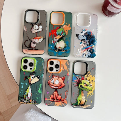 For iPhone 16 Pro Max Animal Pattern Oil Painting Series PC + TPU Phone Case(Sheep) - iPhone 16 Pro Max Cases by buy2fix | Online Shopping UK | buy2fix