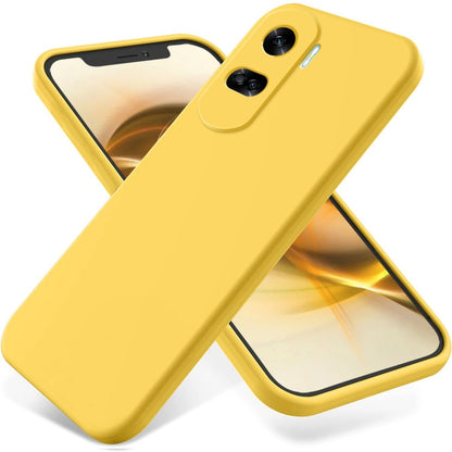 For Honor 90 Lite / X50i Pure Color Liquid Silicone Shockproof Phone Case(Yellow) - Honor Cases by buy2fix | Online Shopping UK | buy2fix