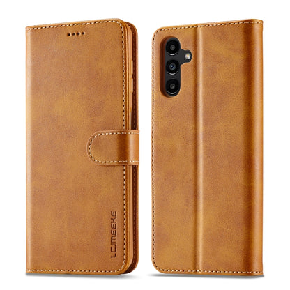 For Samsung Galaxy A25 LC.IMEEKE Calf Texture Leather Phone Case(Brown) - Galaxy Phone Cases by LC.IMEEKE | Online Shopping UK | buy2fix