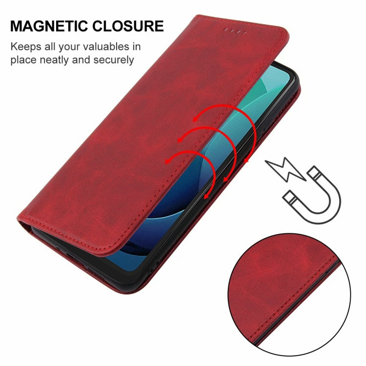 For Motorola Moto G 5G 2024 Magnetic Closure Leather Phone Case(Red) - Motorola Cases by buy2fix | Online Shopping UK | buy2fix