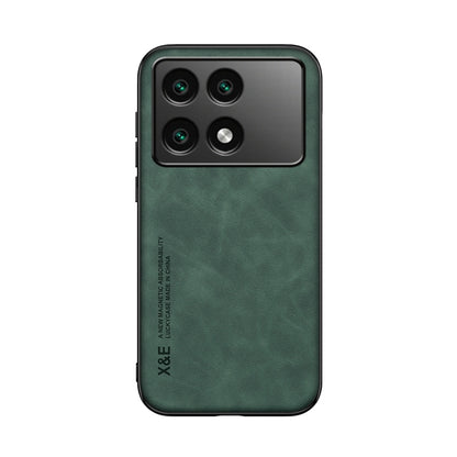 For Xiaomi Redmi K70E Skin Feel Magnetic Leather Back Phone Case(Green) - K70E Cases by buy2fix | Online Shopping UK | buy2fix