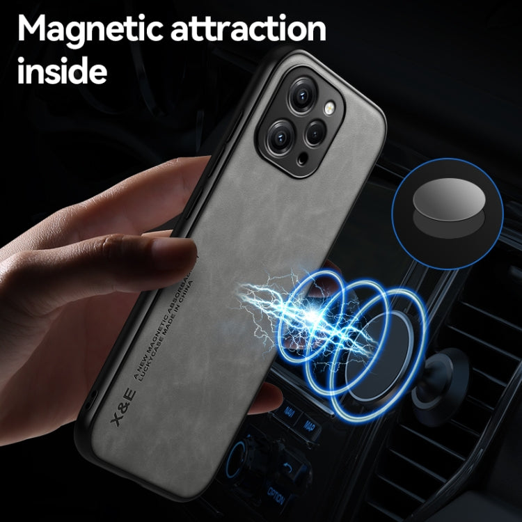 For Xiaomi 14 Ultra Skin Feel Magnetic Leather Back Phone Case(Light Grey) - 14 Ultra Cases by buy2fix | Online Shopping UK | buy2fix