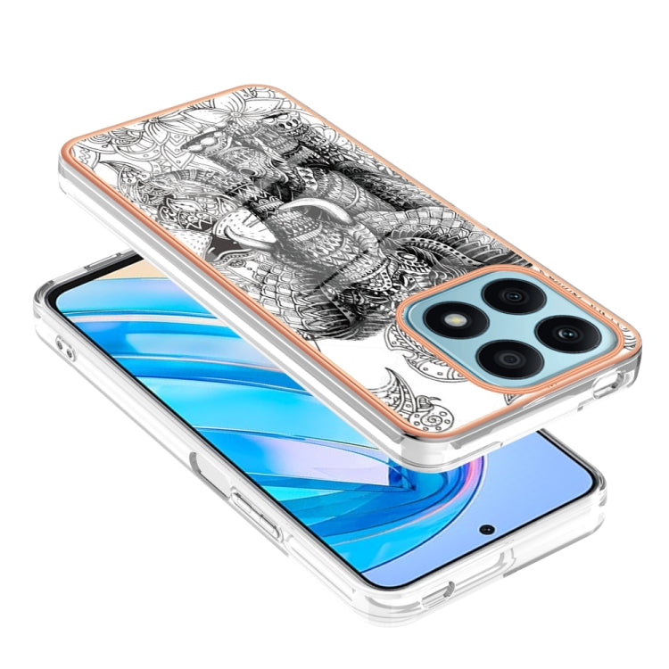 For Honor X8a Electroplating Marble Dual-side IMD Phone Case(Totem Elephant) - Honor Cases by buy2fix | Online Shopping UK | buy2fix