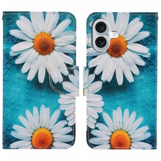 For iPhone 16 Plus 3D Colored Drawing Flip Leather Phone Case(Daisy) - iPhone 16 Plus Cases by buy2fix | Online Shopping UK | buy2fix