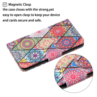 For iPhone 16 Plus 3D Colored Drawing Flip Leather Phone Case(Rhombus Totem) - iPhone 16 Plus Cases by buy2fix | Online Shopping UK | buy2fix