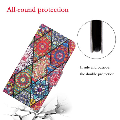 For iPhone 16 Plus 3D Colored Drawing Flip Leather Phone Case(Rhombus Totem) - iPhone 16 Plus Cases by buy2fix | Online Shopping UK | buy2fix