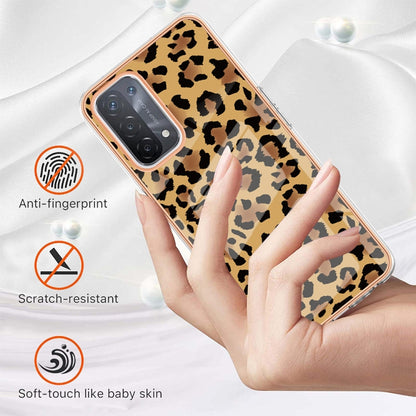 For OPPO A74 / A93 5G / A54 5G / A93s 5G Electroplating Marble Dual-side IMD Phone Case(Leopard Print) - OPPO Cases by buy2fix | Online Shopping UK | buy2fix