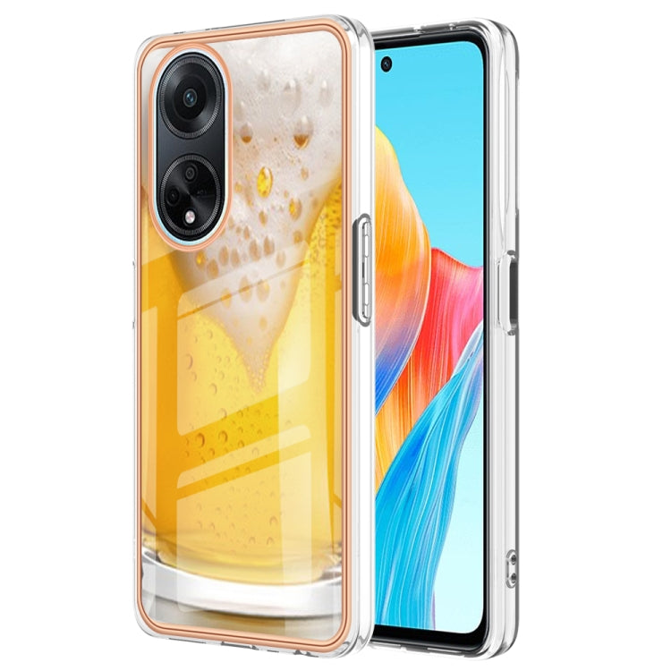 For OPPO A98 Electroplating Marble Dual-side IMD Phone Case(Draft Beer) - OPPO Cases by buy2fix | Online Shopping UK | buy2fix