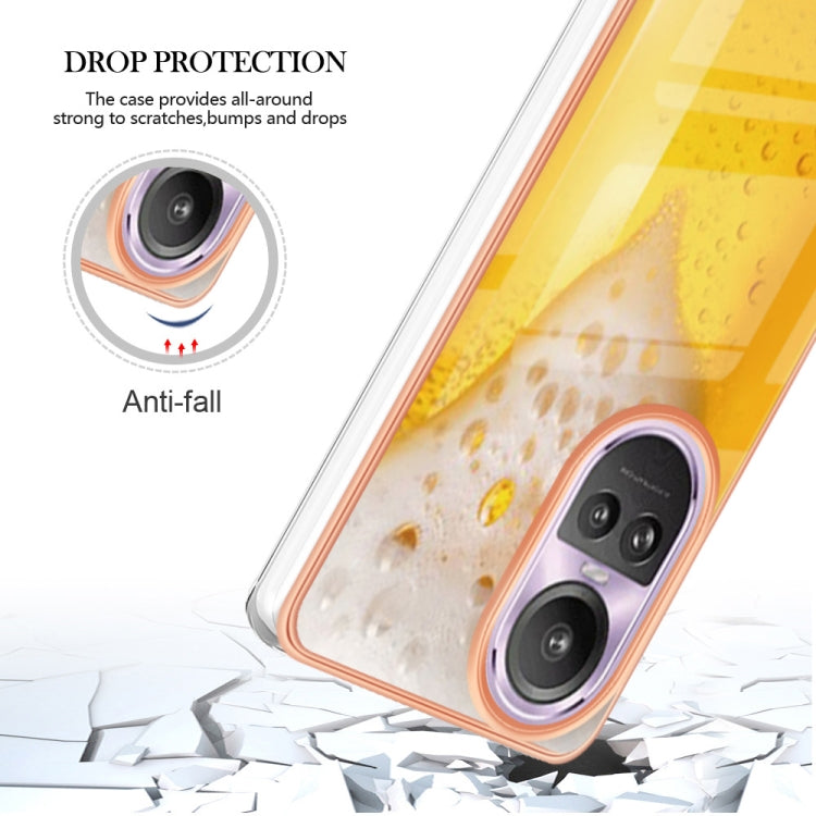 For OPPO Reno10 Pro 5G Global Electroplating Marble Dual-side IMD Phone Case(Draft Beer) - OPPO Cases by buy2fix | Online Shopping UK | buy2fix