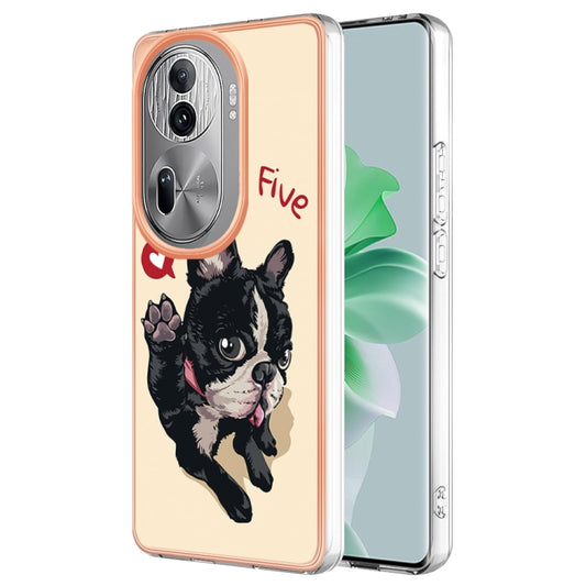For OPPO Reno11 Pro 5G Global Electroplating Marble Dual-side IMD Phone Case(Lucky Dog) - Reno11 Pro Cases by buy2fix | Online Shopping UK | buy2fix