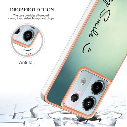 For Xiaomi Redmi Note 13 Pro 5G Global Electroplating Marble Dual-side IMD Phone Case(Smile) - Note 13 Pro Cases by buy2fix | Online Shopping UK | buy2fix