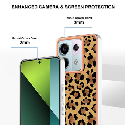 For Xiaomi Redmi Note 13 Pro 5G Global Electroplating Marble Dual-side IMD Phone Case(Leopard Print) - Note 13 Pro Cases by buy2fix | Online Shopping UK | buy2fix