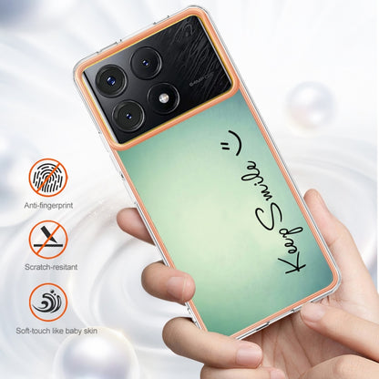 For Xiaomi Poco X6 Pro / Redmi K70E Electroplating Marble Dual-side IMD Phone Case(Smile) - K70E Cases by buy2fix | Online Shopping UK | buy2fix