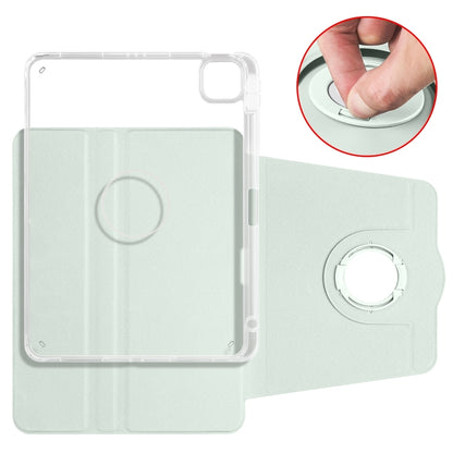 For iPad Pro 11 2024 Clear Acrylic 360 Rotation Detachable Leather Tablet Case(Light Green) - iPad Pro 11 2024 Cases by buy2fix | Online Shopping UK | buy2fix