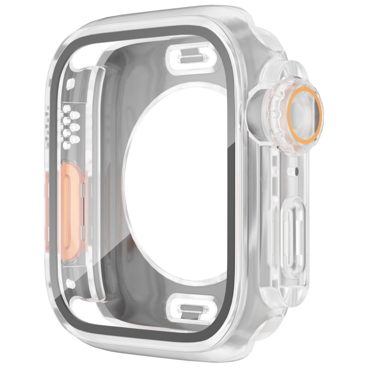 For Apple Watch Series 9 / 8 / 7 45mm Change to Ultra 49mm Waterproof All-Inclusive Film Hybrid PC Watch Case(Transparent) - Watch Cases by buy2fix | Online Shopping UK | buy2fix